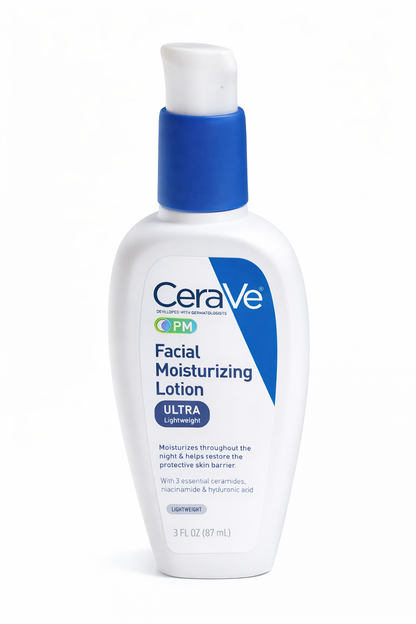 CeraVe PM Facial Moisturizing Lotion Night Cream Ultra Lightweight Hydrating Lotion